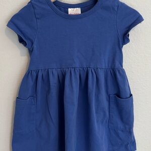 Hanna Andersson Girls 2T Pocket Dress - Blue, 100% Cotton